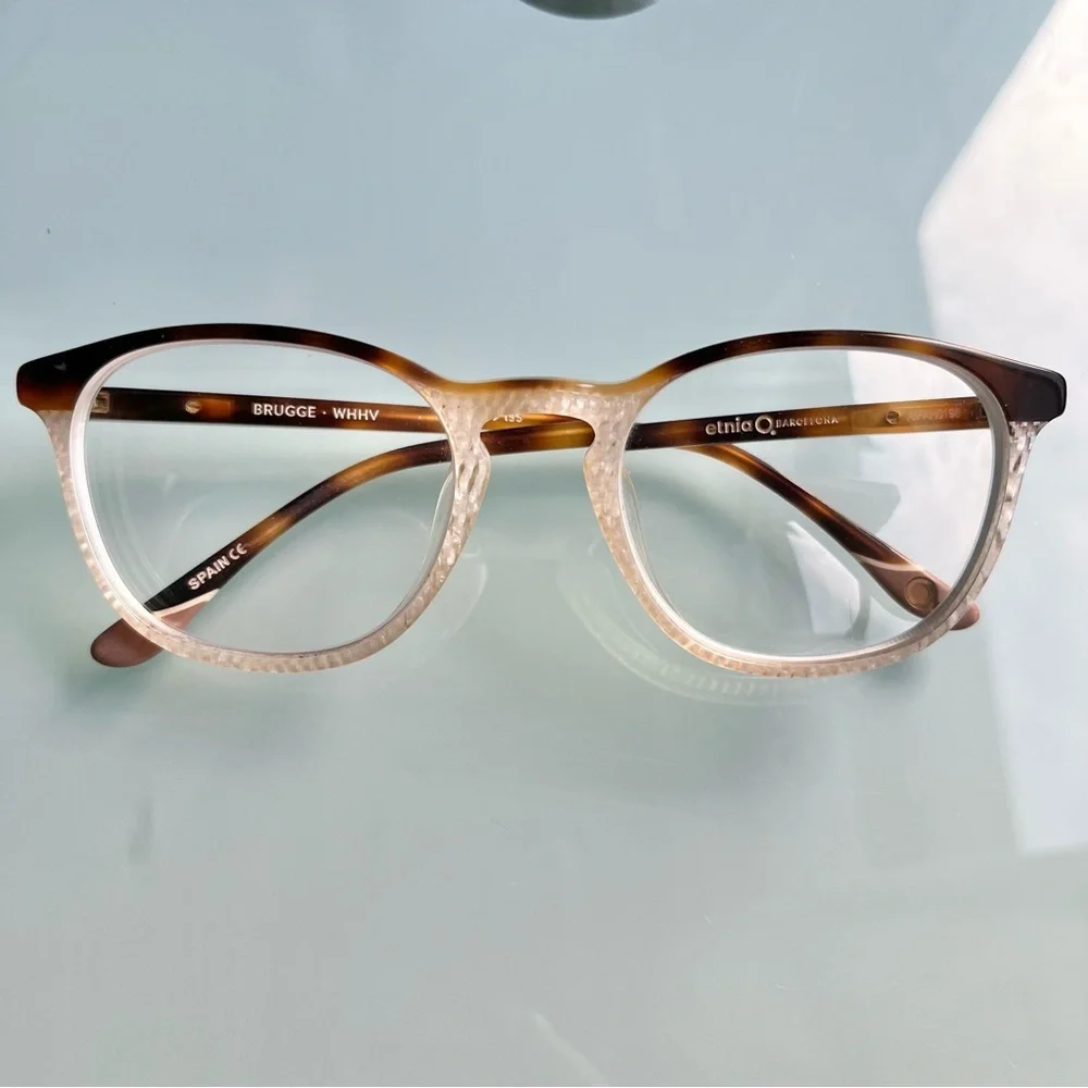 Etnia Barcelona Glasses Eyeglass Frames Brugge White Havana Unisex Androgynous